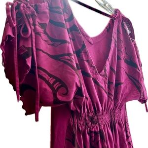 Elegant Magenta Blouse with Puff Sleeves